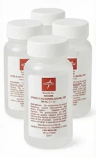 4 Bottles Medline Sterile 0.9% Normal Saline 100ml/3.4 Oz Sealed