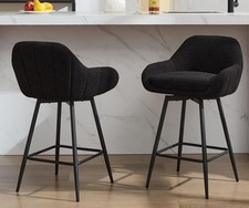2 Stk SET Drehbarer Barhocker mit Sitzhöhe für Kücheninsel gepolsterte Barhocker