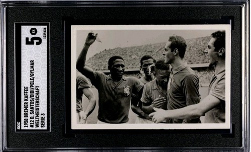 PELE ⚽️  1958 Bremer TEARS OF JOY ⚽️ SGC 5++ -cntd- Pelé's KEY German Rookie