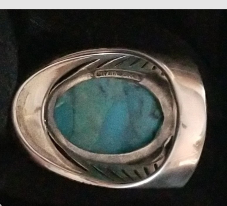 Large Turquoise Wrap Statement Ring Sterling Silv… - image 14