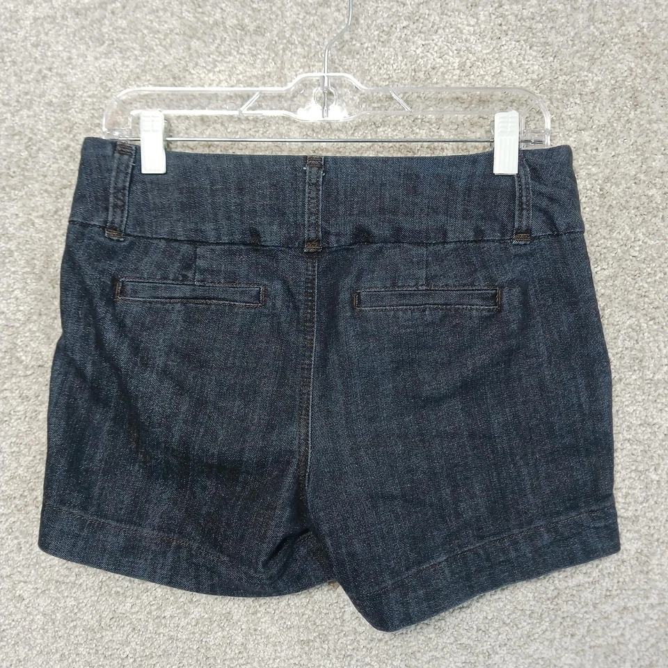 Shorts One 5 One Feminino 6 Lavagem Escura Denim Algemado Bolsos Casuais Azul Elástico - Imagem 2 de 4