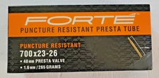FORTE BICYCLE THORN RESISTANT INNER TUBE 700 x 23-26  48mm Presta Valve