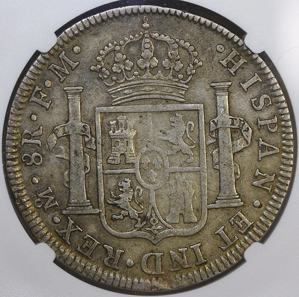 1796 MO  FM MEXICO SILVER 8 REALES COIN  NGC VF35 - Image 2 of 4