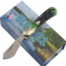 Rough Ryder Bluegill Cotton Sampler Folding Pocket Knife RR2637 Blue Green