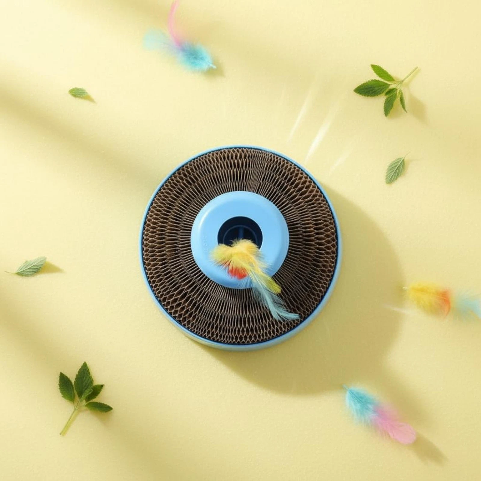 Motion-Activated Feline Toy Corrugated Paper Interactive Feline Toy Blue And