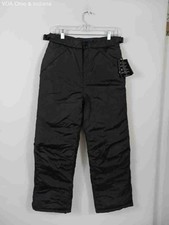 NWT London Fog Youth Black Insulated Snow Pants Ski Bibs Size L 14-16