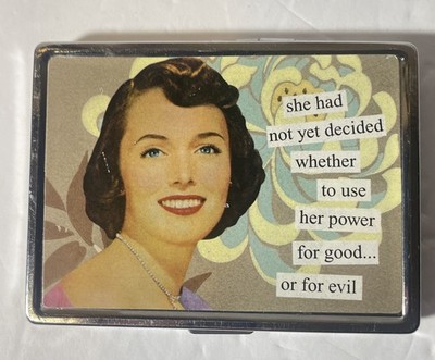 Vintage Revisted Anne Taintor Id Card Holder   She Had Not Yet Decided Whether..
