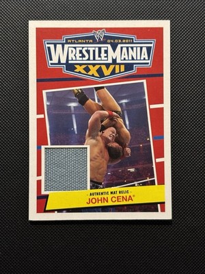 John Cena 2012 Topps Heritage WWE Wrestlemania XXVII Mat Relic Buy 4 Get 2 Free