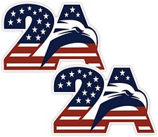 Patriotic Eagle Sticker - 2A Second Amendment - Window Sticker Cars Trucks