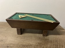 Wood Miniature Pool/Billards Table Dollhouse Furniture Green Felt