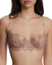 Skarlett Blue Underwire Entice Lace Balconette Bra Women's 34DD Romance/Rose