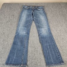 7 For All Mankind Ginger Wide Leg Flare Jeans Medium Wash Blue U075080U-080U 26