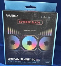 Lian Li UNI FAN SL Infinity 140 Reverse Blade Single Pack Black 14RSLIN1B NEW 