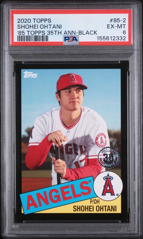 2020 TOPPS SHOHEI OHTANI /299 ‘85 35TH ANNIVERSARY #85-2 ANN-BLACK PSA 6