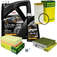 MANN-FILTER Inspektionspaket Mannol 6L Longlife 5W-30 FüR VW Golf VII 2.0 GTI