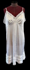 Adonna White Lace Full Slip Lingerie Nightgown Sleepwear Undergarment Size 44