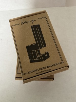 Betsy & Iya Handmade Rectangle Wall Hooks, Dark Bronze (Set of 2)