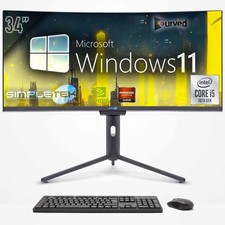 ALL IN ONE PC I5 10TH GEN 34" WIN11 4GB 240GB CURVED FHD COMPUTER WORK