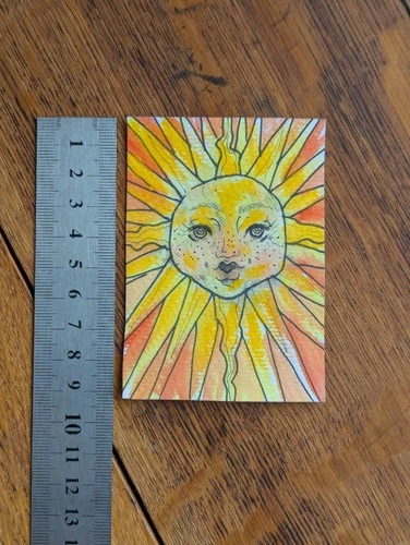 ACEO Card Celestial Series #6 ORIGINAL ART Watercolour Gouche