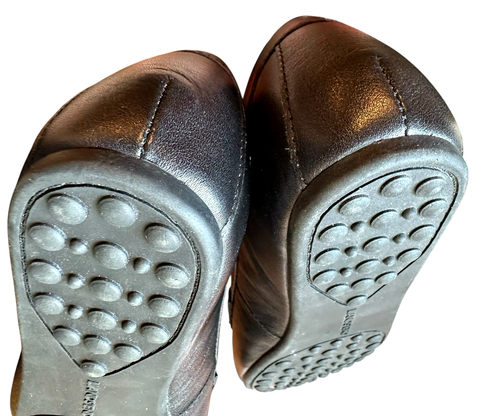 Mocassini slip on Lands End scarpe nere donna misura 6 1/2 D ballerine pelle - Foto 10 di 23