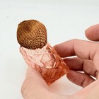 Vintage Pink Depression Glass Perfume Atomizer Bottle Brass Sprayer — photo 3