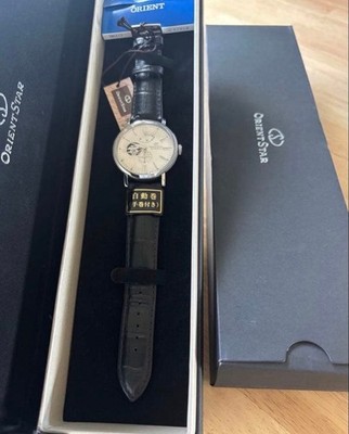 Orient Star Automatic Dress Watch Schwarz Leder Japan unbenutzt mit Box