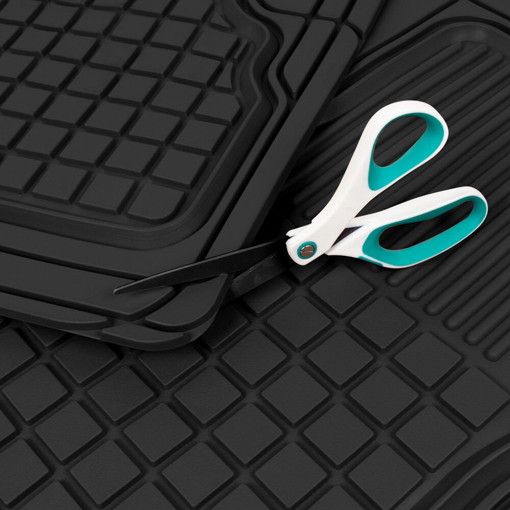 Caterpillar® Car Floor Mats Black All Weather 3D Rubber 2 PC for Car