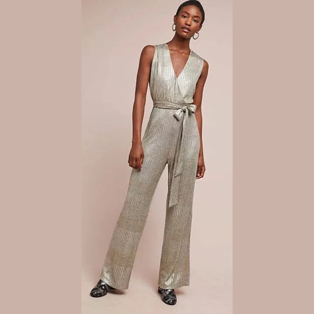 Anthropologie hotsell gold jumpsuit