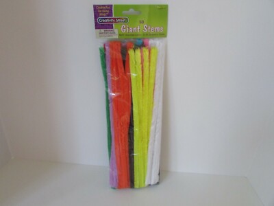 CREATIVITY STREET GIANT STEMS PIPE CLEANERS 50 PC 12MM ASST COLORS 12''L NEW  L24