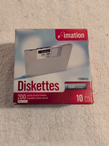 IMATION 3.5  2DD 720KB 10, 2DD DISKETTES, Sealed Unused Box