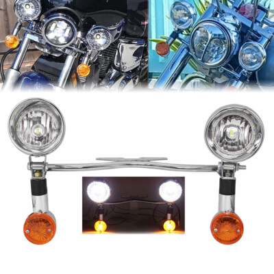 Spot Turn Signal Passing Lights Bar Kit For Harley Electra Glide Classic FLHTC