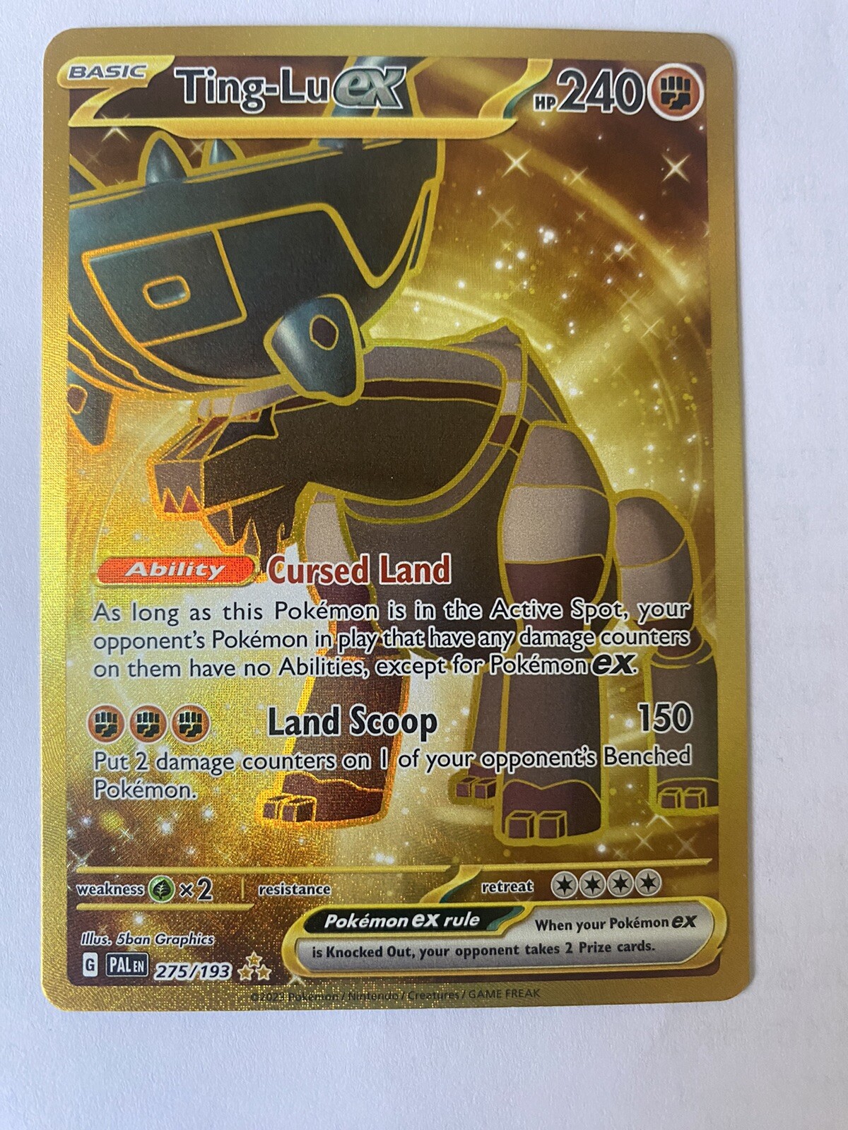 TING-LU EX 275/193 NM GOLD FULL ART PALDEA EVOLVED POKEMON ENGLISH
