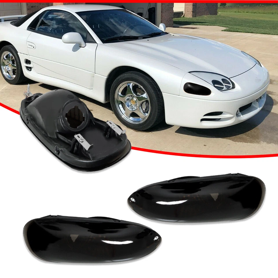 Par de luces de señal de esquina delantera con lente de humo JDM para Mitsubishi 3000GT 1994-1998 Foto 2 de 4