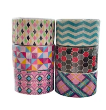6 RollsTool Bench Hardware Assorted Geometric Pattern Duct Tape- 15 ft each 8