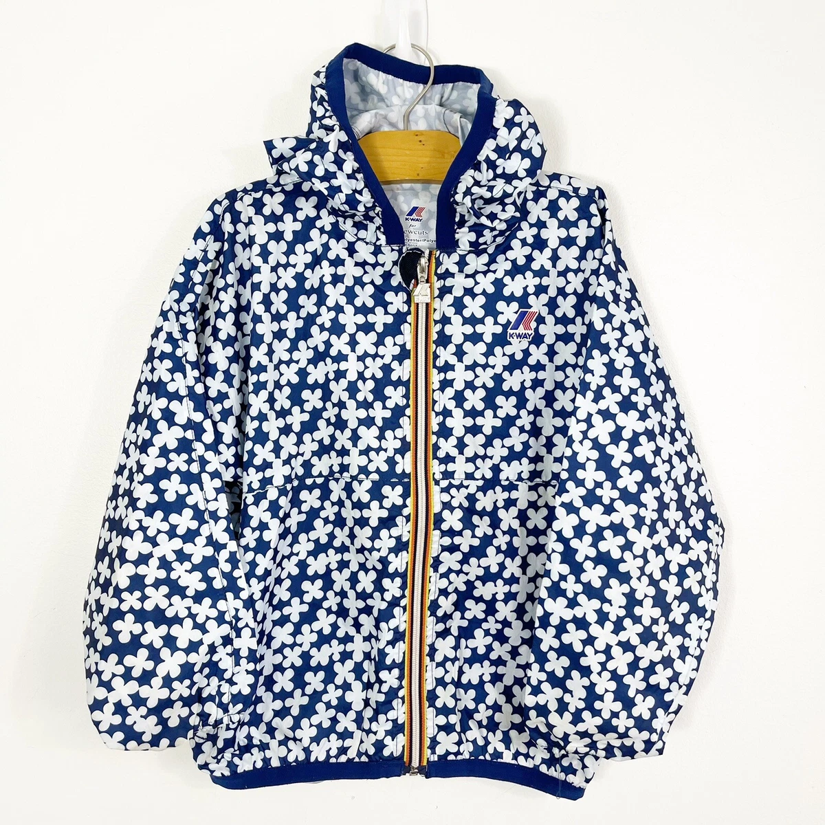 K-way Crewcuts Girls Blue White Floral Windbreaker Jacket Size 6 | eBay