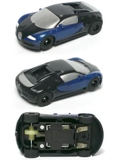 2015 Micro Scalextric Bugatti Veyron Hyper HO Slot Car BLACK & BLUE 1:64 G1108