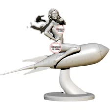 1:24 75mm Resin Figure Model Kit Rocket Sexy Girl Unassembled Unpainted Gift
