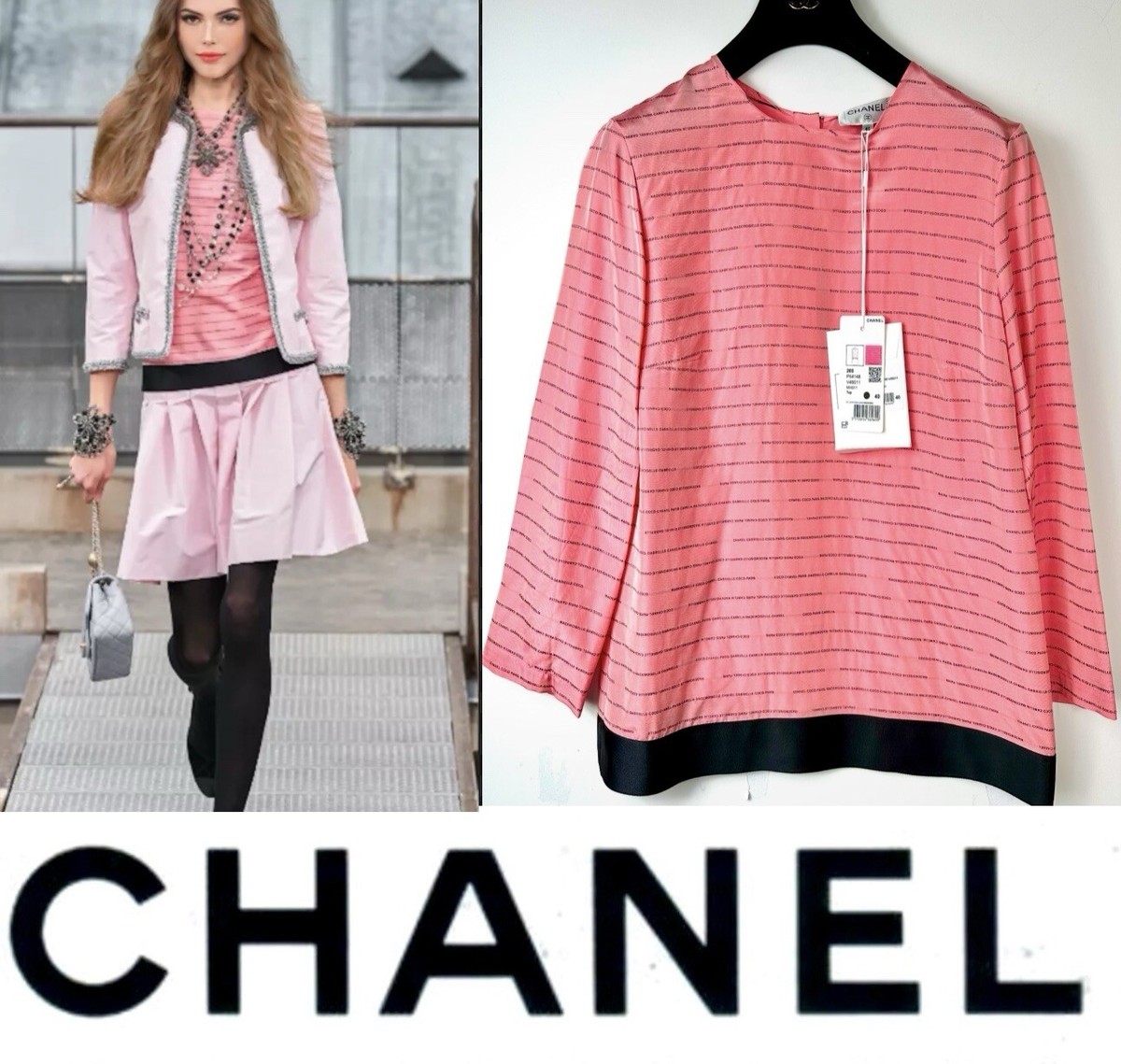 4K NEW Chanel 2020 Pink Black Jacket Top 36 38 40 6 8 White Dress