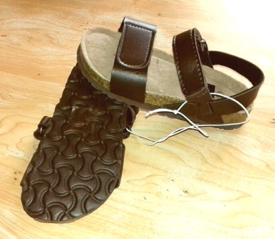 paire de CHAUSSURE ETE SANDALE CUIR marron FILLE GARCON pointure