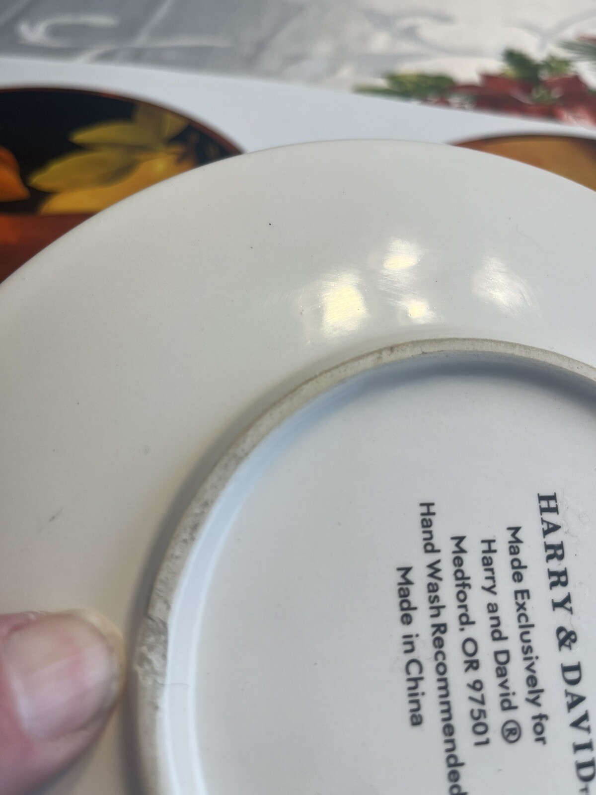 4pc Harry & David Orchard Fruit 8” Snack Dessert Sandwich Plates