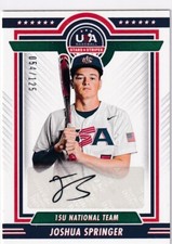 Joshua Springer 2022 Panini Stars & Stripes USA Black Auto 15US-JS, 054/125