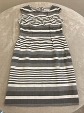 Calvin Klein Women Gray Round Neck Sleeveless Stretch Sheath Dress Size 8 Petite