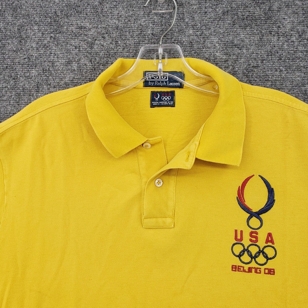 2008 Beijing Olympics Polo Shirt Mens XL Yellow Polo Ralph 2008 Beijing Olympics Polo Shirt Mens XL Yellow Polo Ralph