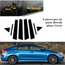 Glossy Black Pillar Posts Door Cover Trim For Hyundai Avante Facelift 2017-2020