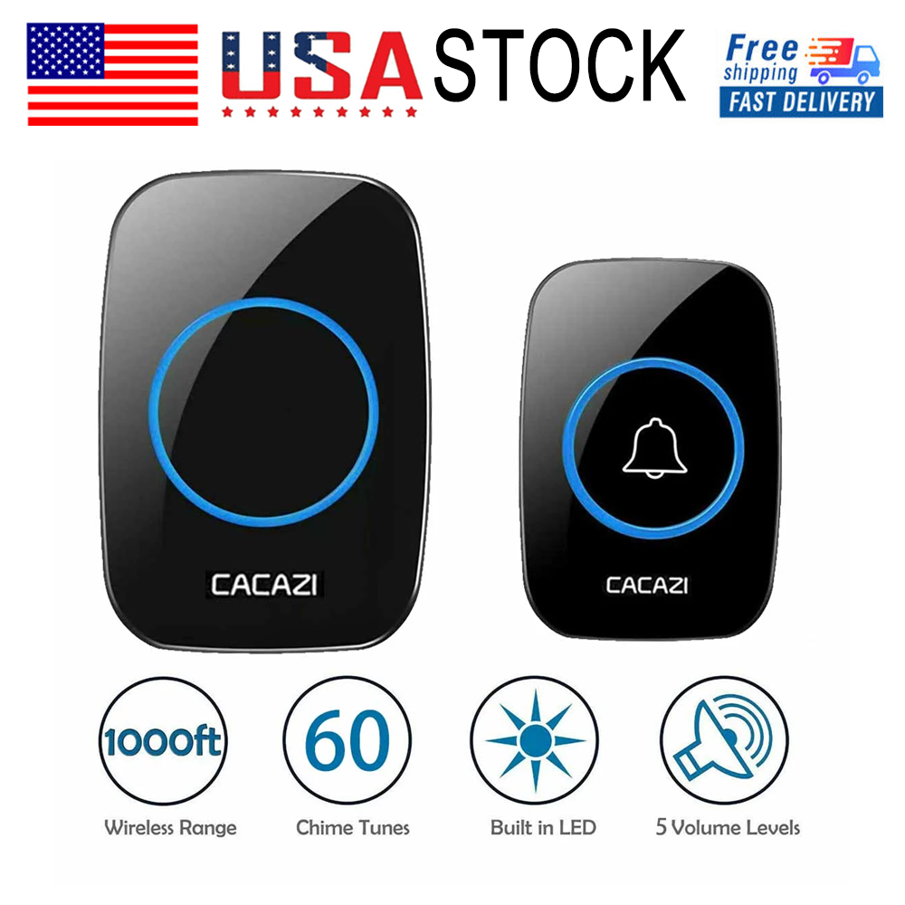 Wireless Doorbell Kit with Waterproof Plug-in Receiver, Adjustable Volume, Long Range up to 1000 Feet-image