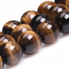 Grade A Natural Tiger Eye Loose Beads Round 8mm 15"