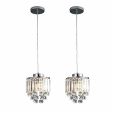 2 Pcs  Kitchen Hanging Ceiling Lamp Chandelier Crystal Pendant Light Fixture E26