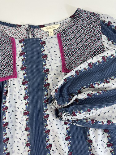 Matilda Jane A Quick Getaway Floral Polka Dot Top Rayon Womens Medium - Picture 3 of 8