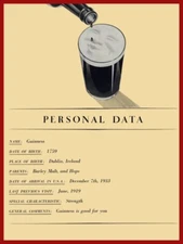 1934 Guinness Beer NEW Metal Sign: Re-Introduction after Repeal of Prohibition