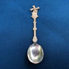Holland Silver Plate Miniature Spoon With Working Windmill Marked T.0.90   